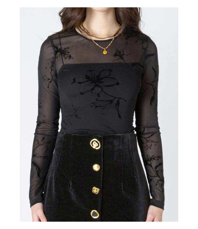 Burnout Patterned Bodysuit