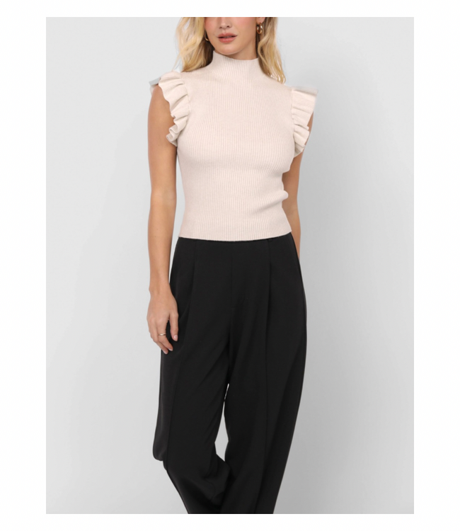 Tiffany Mockneck Ruffle Tank Sweater