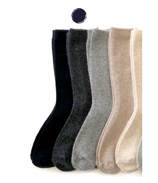 Cashmere Wool Socks-Charcoal