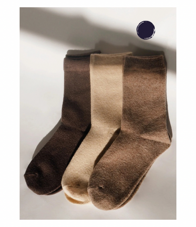 Cashmere Wool Socks-Lt Brown