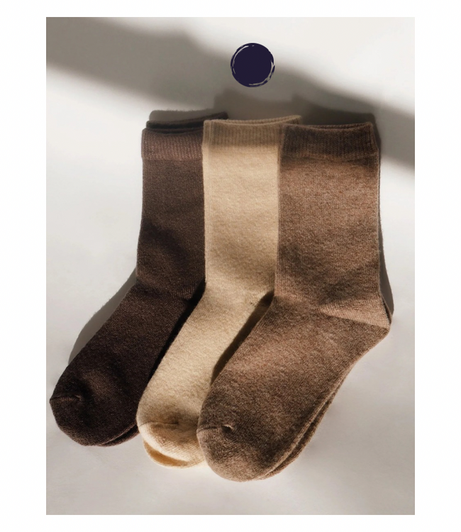 Cashmere Wool Socks-Taupe