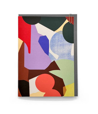 Pavilion Abstract Circles Collage Art Greeting Card