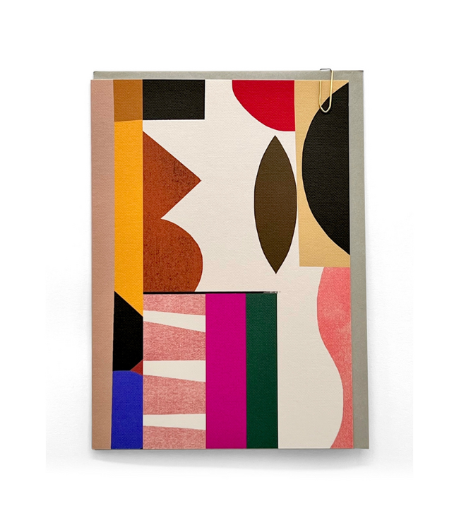 Abstract Leaf Collage Art Greeting Card