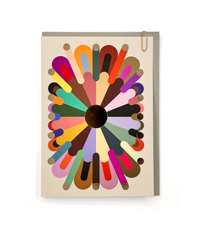 Color Explosion Cloud Burst Circus Art Greeting Card