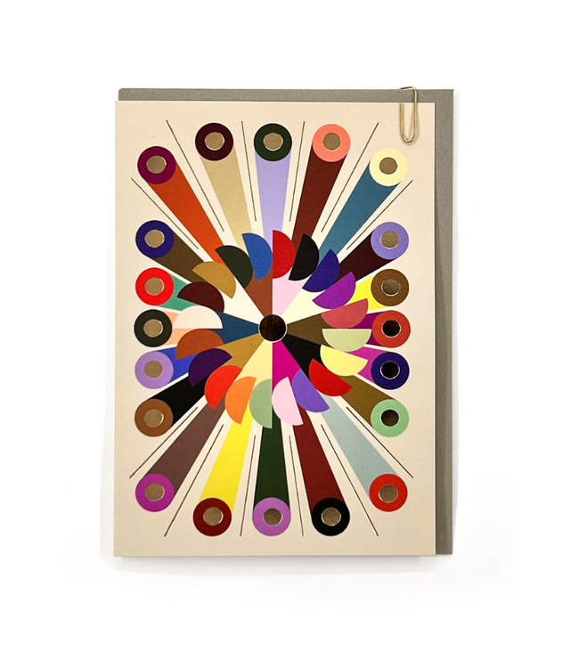 Color Explosion Star Burst Circus Art Greeting Card