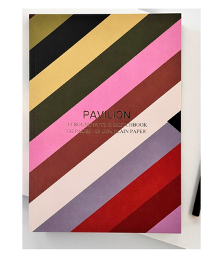 Pavilion Festival Striped A5 Buckram Embossed Foiled Notebook Sketch