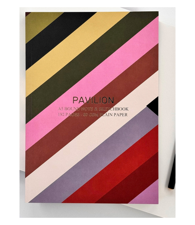Festival Striped A5 Buckram Embossed Foiled Notebook Sketch