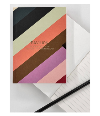 Pavilion Festival Striped A6 Buckram Embossed Foiled Notebook
