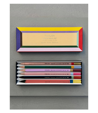 Pavilion Graphic Colour Block Frame - 6 Piece Pencil Set