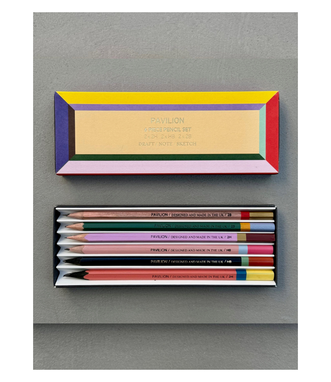 Graphic Colour Block Frame - 6 Piece Pencil Set