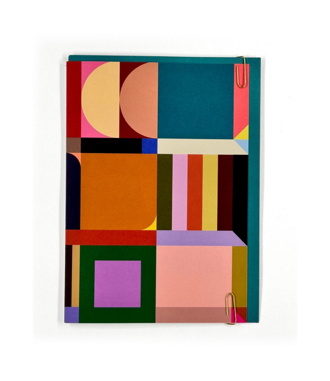 Stripe Detail Graphic Colour Block Art Card