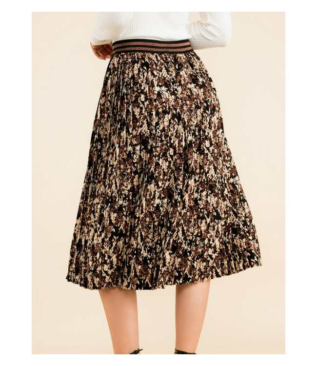 Tani Snake Print Pleated Skirt