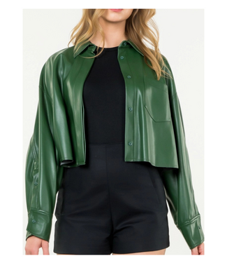 Tiana Cropped Leather Jacket