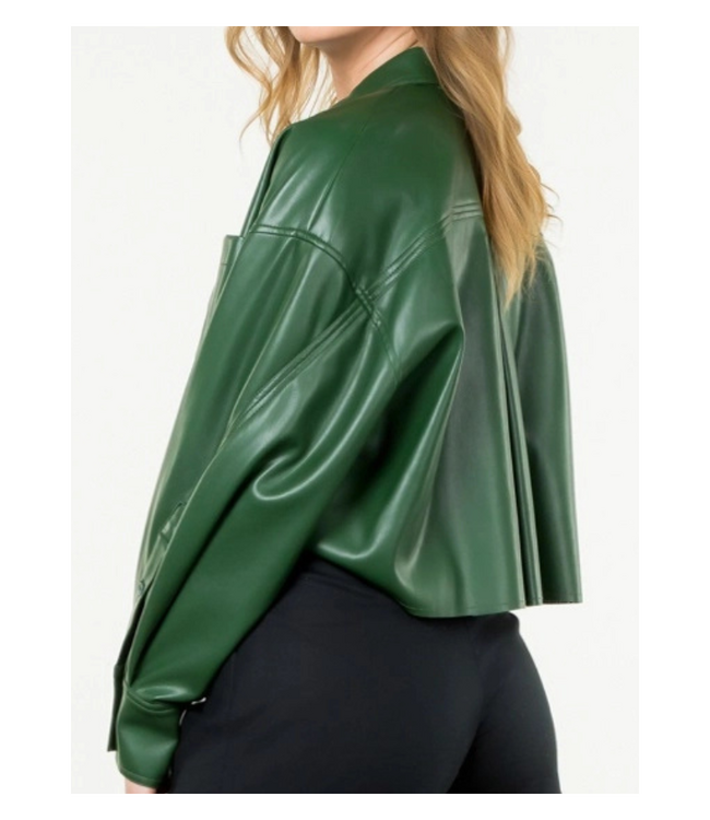 Tiana Cropped Leather Jacket