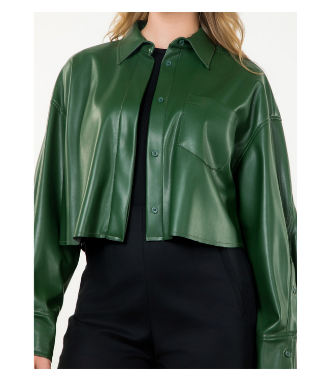Tiana Cropped Leather Jacket