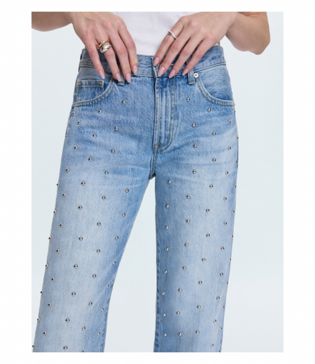 Lexi Mid Rise Bowed Straight Jeans