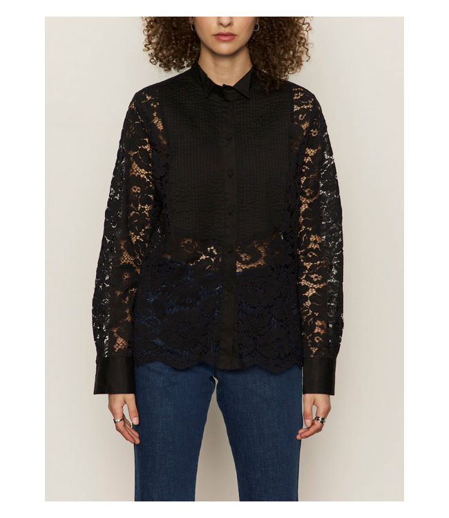 Serendipity Lace Tuxedo Shirt
