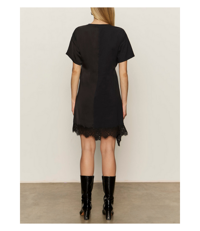 Satin Mix T-Shirt Dress