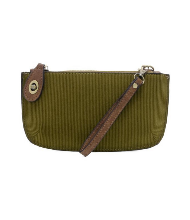 Courduroy Mini Handbag Wristlet - Olive