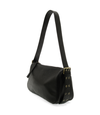 Morgan Buckle Shoulder Bag - Black
