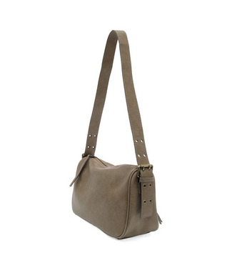 Morgan Buckle Shoulder Bag - Taupe Grey