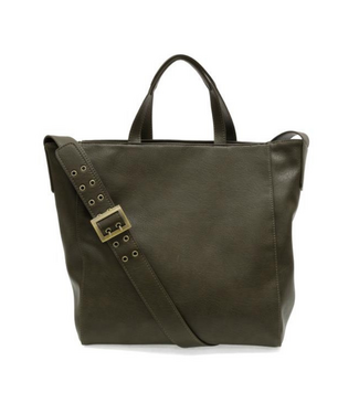 Alma Buckle Tote - Dark Moss