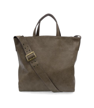 Alma Buckle Tote - Taupe Grey