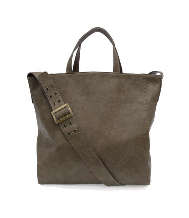 Alma Buckle Tote - Taupe Grey