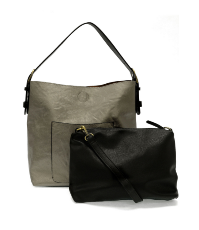 Hobo Handbag - Metallic Platinum