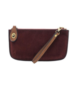 Courduroy Mini Handbag Wristlet - Wine