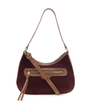 Courduroy Hallie Hobo Bag - Wine