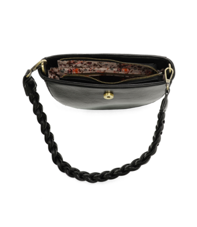 Linda Crescent Crossbody - Black