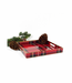 8 Oak Lane Red Plaid Square Tray