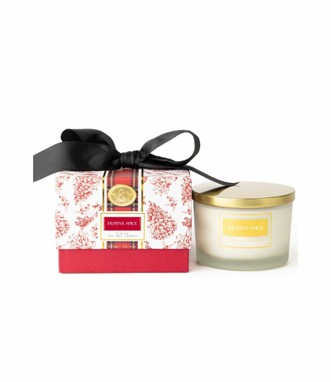 Festive Spice 3-Wick Boxed Soy Wax Candle