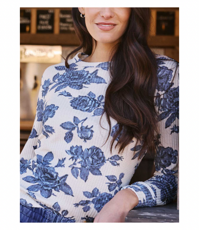 Fayston Printed Waffle Crew