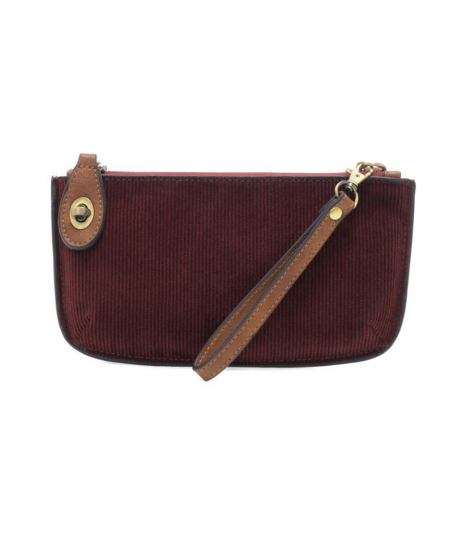 Courduroy Mini Handbag Wristlet - Wine
