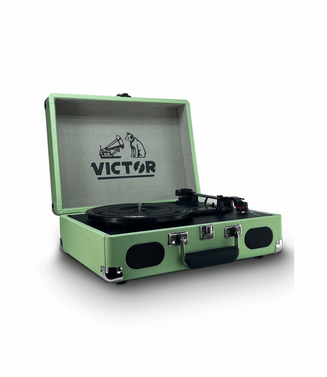 JupiterGear Victor Metro Plus Portable Dual Bluetooth Suitcase Turntable-Mint