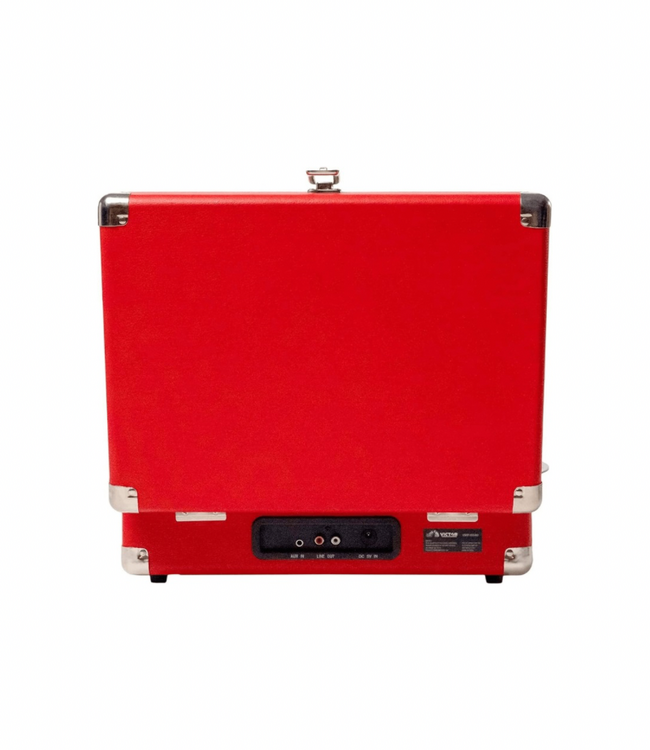 Victor Metro Dual Bluetooth Suitcase 3-Speed Turntable-Red