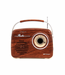 JupiterGear Emerson Portable Retro Radio with Rechargeable Battery-Mahogony