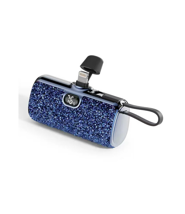 Blue Glitter USBC Power Bank 5000 mAh