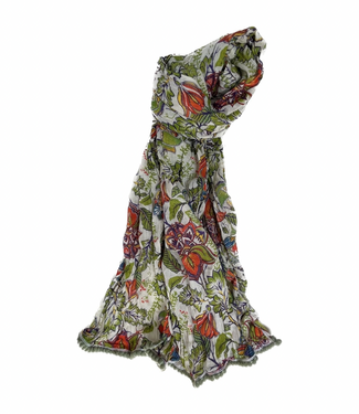 Crinkled Cotton Scarf - Taj Bone