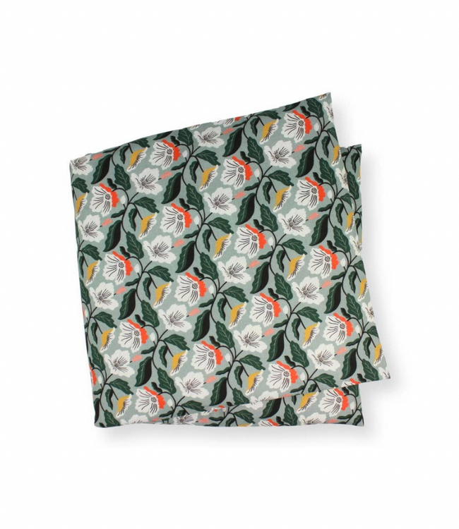 Large Lavender Wrap White Poppy on Sage