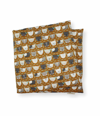 Large Lavender Wrap Cats on Caramel