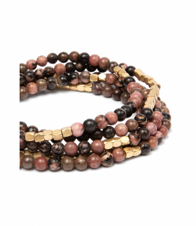 Stone Wrap Rhodochrosite/Gold - Stone of Love