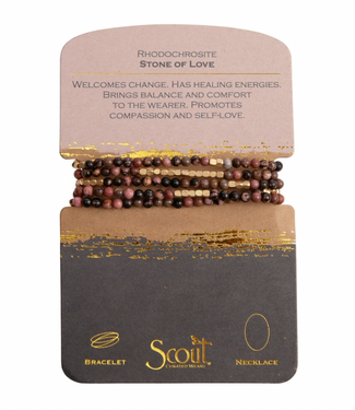 Stone Wrap Rhodochrosite/Gold - Stone of Love