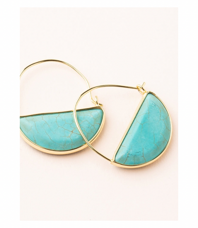 Stone Prism Hoop Earring