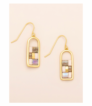 Good Karma Miyuki Earring- Blush Topaz Gold