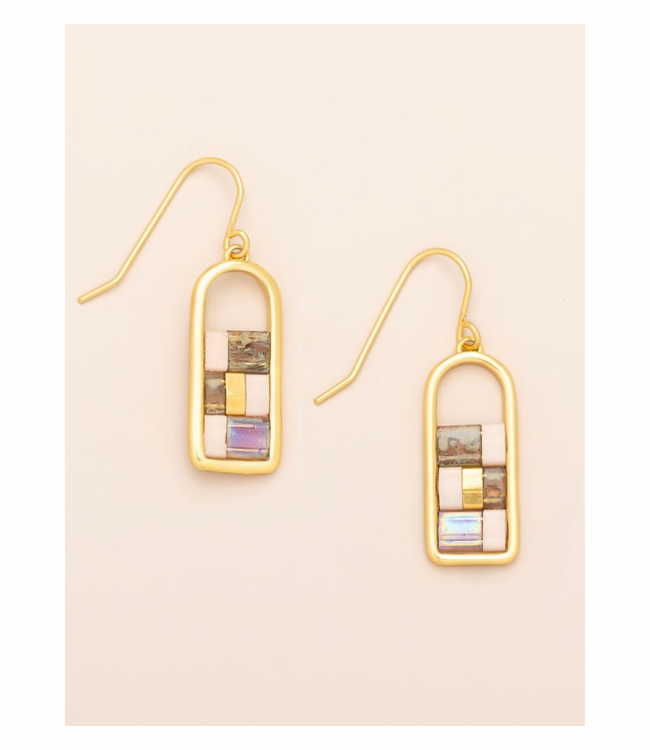Good Karma Miyuki Earring- Blush Topaz Gold