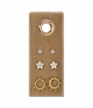 Star Velvet Stud Gift Set - Gold
