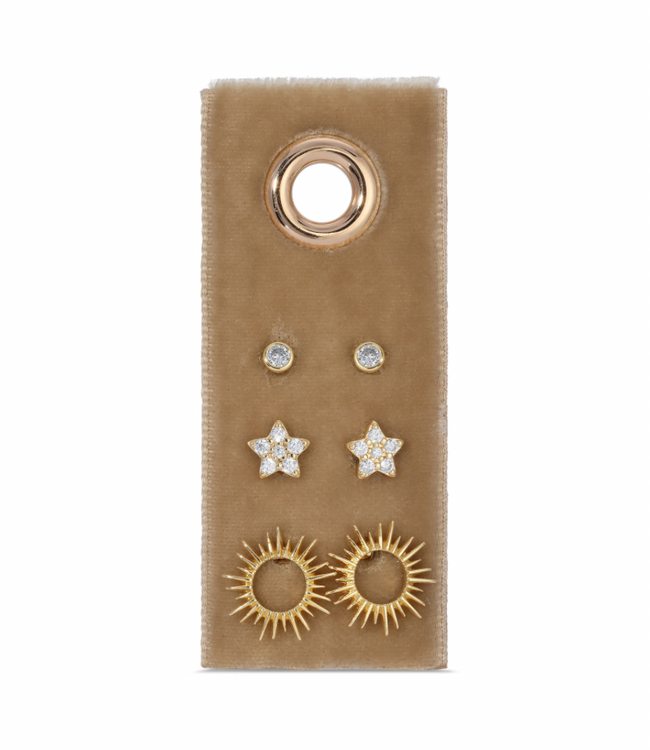 Star Velvet Stud Gift Set - Gold